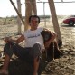 Lola y yo en la playa